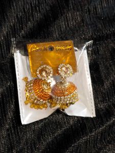 Gold Jhumka Earrings