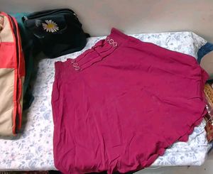 Maroon Ethnic Skirt