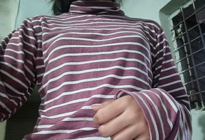 Striped Turtleneck Top