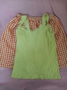 Butter Yellow Strapy Laced Top