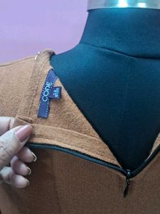 Elegant Brown Knit Top