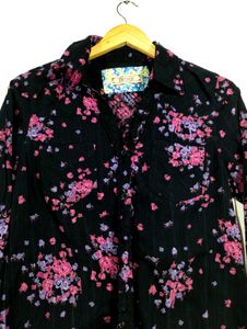 Black with Flowers Shirt