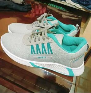 Stylish Gray &amp; Teal Running Shoes
