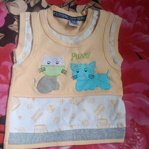 Cute Cat Print Baby Top