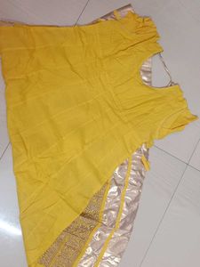 Yellow Embroidered Anarkali Dress