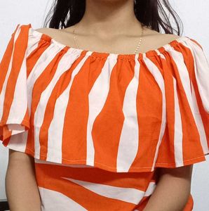 Off Shoulder Top Neww With Stripes