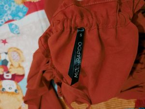 Moda Rapido S Rust Orange Off Shoulder Stylish Top