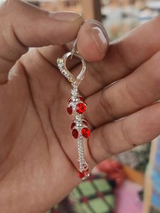 Kashmiri Style Jumka Cristal Red Colour