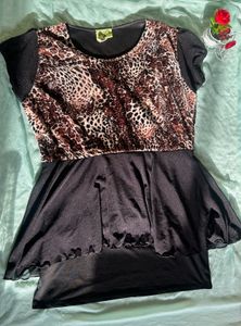Animal Print & Black Dress