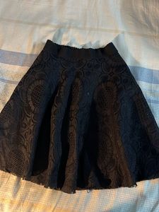 Net Detailing A Line Black Skirt For Women