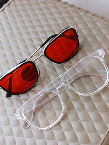 Combo Of Red &amp; Transparent White Chasma