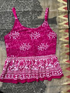 Cute Pink Sleeveless Top For Women