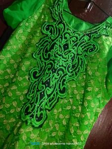 Green Embroidered Kurti 💚