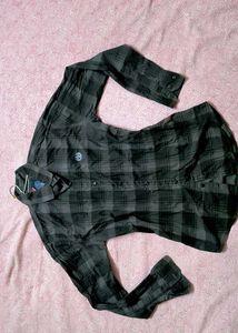 Combo Of Checked Full Sleeve&Satin Grey Shirt
