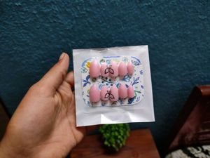 Pink Butterfly Press-On Nails( My Own Brand)