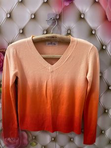 Ombre V-Neck Knit Sweater