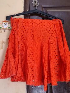 Cut Work Short Skirt