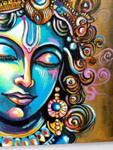 Abstract Krishna Canvas Painting