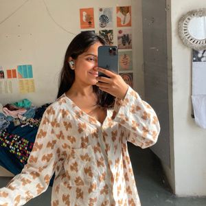 Patterned Long Sleeve Top