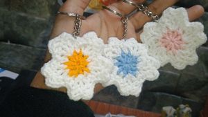 Cherry Blossom/Sakura Crochet Keychain