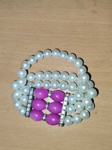 Heavy Pearl & Purple Bracelet