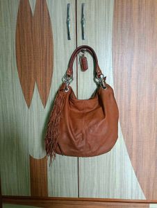 Imported Brown Leather Handbag