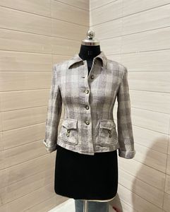 Vintage fitted imported Plaid short jacket coat
