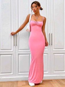 Pink Bodycon Maxi Dress🩷