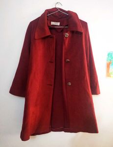 Burgundy Wool Overcoat