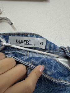 Blue Denim Straight Leg Jeans