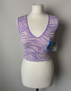 Purple Zebra Print Crop Top