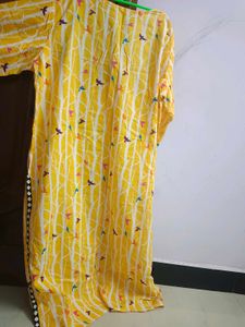Yellow Printed Kaftan