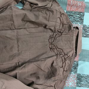 Dark Brown Printed Shirt - Regular Fit