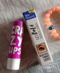 Blue Heaven Mascara,lipstick And Beaded Bracelet