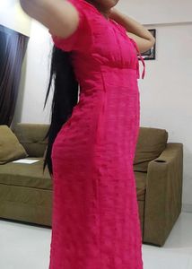 Rose Textured Midi Dress
