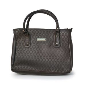 👜 Stylish Dark Brown Quilted and Leather Handbag