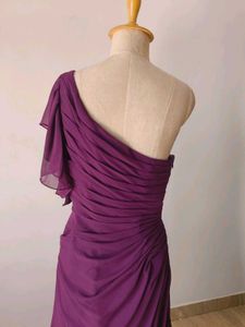 Elegant Purple One-Shoulder Gown