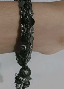 Vintage Silver Tone Bangle with Dangle Charm
