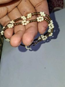 Pinteresty Beaded Pearl Flower Bracelets