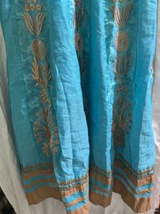 Teal Embroidered Kurta Size S