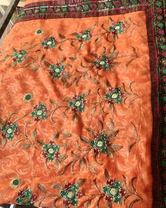 Saree With Blouse (Gerua Colour)