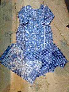 Blue Floral Kurta