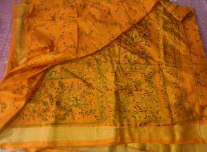 Orange Printed Saree