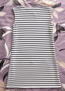 Striped Casual Dress with Denim Jacket