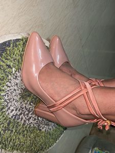 Nude Pink Block Heels