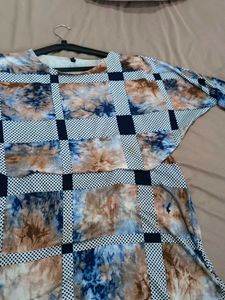 Patterned Pancho Sleeve Top