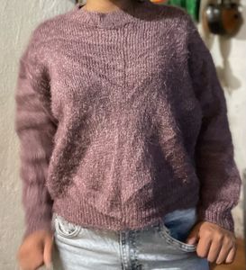 Shimmery Cropped Sweatshirt