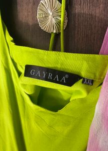Lime Green Lehariya Suit Set Gayraa 2XL