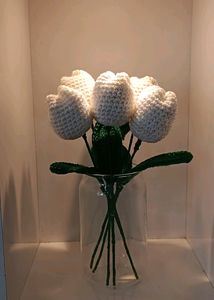 Crochet White Tulip 🌷🤍