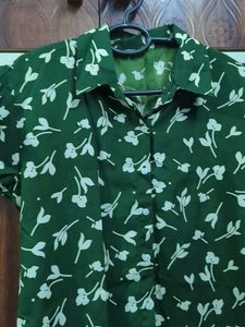 Printed Dark Green Shirt 💚